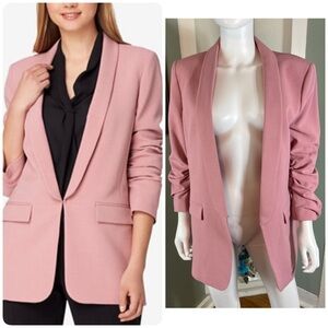 Tahari Women's Blush Pink Shawl Collar Blazer Jacket Size 14